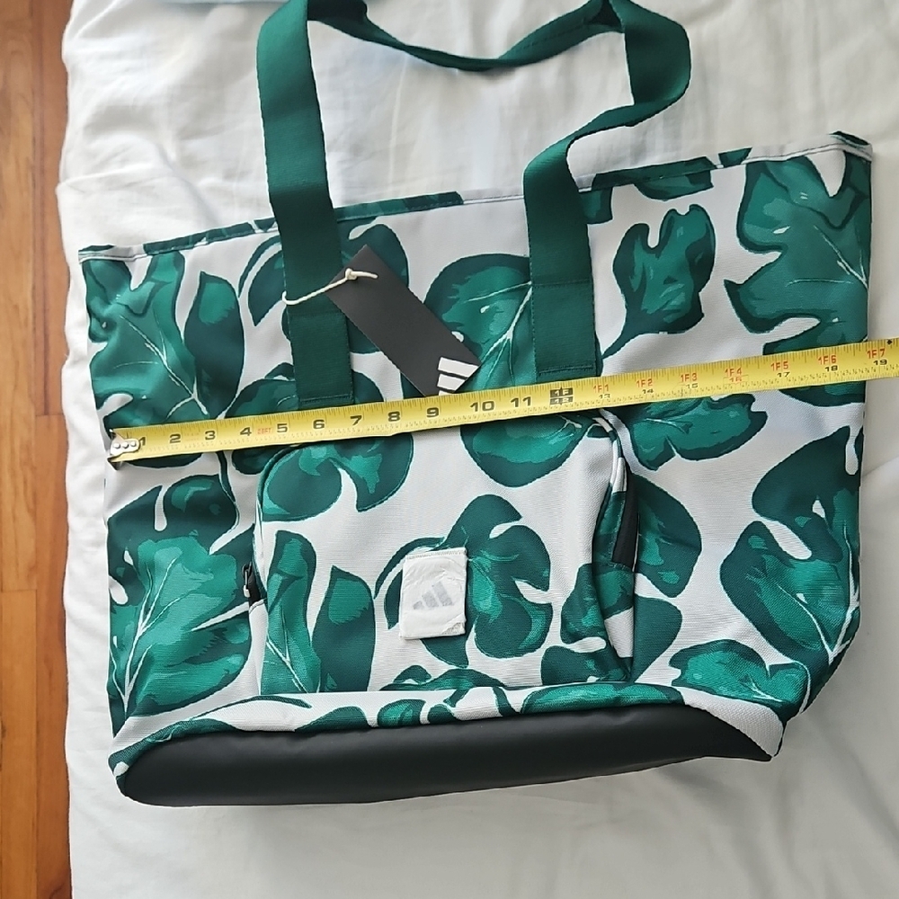 Adidas Tropical Green Leaf Tote Bag - Picture 10 of 15